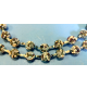 Collana lunga composta da perline azzurre multicolore stile vintage artigianale