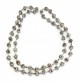 Collana lunga composta da perline azzurre multicolore stile vintage artigianale