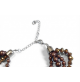 Collana multicascata con perle marroni bronzo e cristalli eleganti