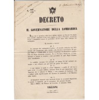 DECRETO IL GOVERNATORE DELLA LOMBARDIA 1859 LEVA MILITARE 21-175