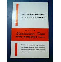 DEPLIANT PUBBLICITARIO - DITTA MARCONATO DINO - MARSANGO PADOVA - 1960ca