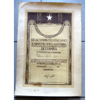 DIPLOMA REGIO ESERCITO MEDAGLIA DI GRATITUDINE NAZIONALE MADRI CADUTI - 1924 -