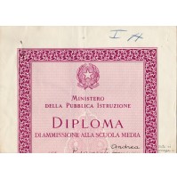 DIPLOMA SCUOLA MEDIA G. BERTONI UDINE 1957 3-209