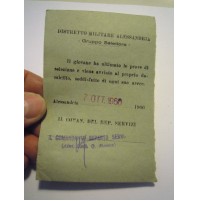 DISTR. MILITARE ALESSANDRIA GRUPPO SELETTORE ALESSANDRIA 1960 ESERCITO C11-602
