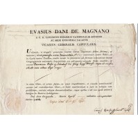 DOC. EVASIUS DANI DE MAGNANO 1814 DOCUMENTO PAPALE IN LATINO CON BOLLO 4-183