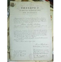 DOC. UMBERTO I° DECRETO NOTAIO IN BORZONASCA CHIAVARI 1890