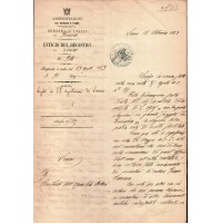 DOCUMENTO DEL 1883 - UFFICIO DEL REGISTRO DI LOANO - PADRI AGOSTINIANI - 