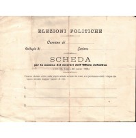 ELEZIONI POLITICHE COMUNE DI.....SCHEDA PER VOTARE - LEGGE DEL 28 MARZO 1895