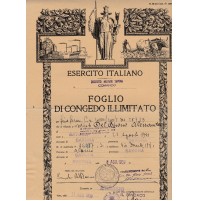 ESERCITO ITALIANO FOGLIO DI CONGEDO ILLIMITATO 1959 DISTRTTO DI SAVONA  4-50