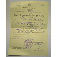 ESERCITO ITALIANO FOGLIO DI CONGEDO ILLIMITATO PROVV. 1958 VERCELLI (C11-598