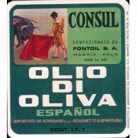 ETICHETTA OLIO DI OLIVA ESPANOL - CONSUL - MADRID - ROVERARO BORGHETTO (GIO-10)