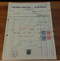 FATTURA PUPPO NATALE ALBENGA 1940 FORNITURA PER IL COMUNE DI TELE VUOTE  3-249