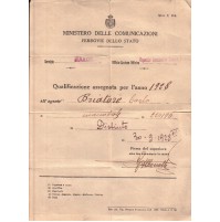 FERROVIE DELLO STATO DEPOSITO LOCOMOTIVE SAVONA - 1928 - QUALIFICA - C8-64