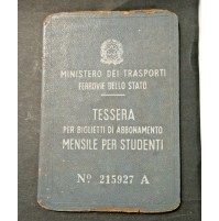 FERROVIE DELLO STATO TESSERA PER ABBONAMENTO STUDENTI - ALBENGA 1959