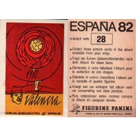 FIGURINA PANINI ESPANA '82 - MANIFESTO VALENCIA - N° 28 - NUOVA CON VELINA
