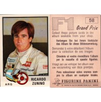 FIGURINA PANINI F1 GRAND PRIX - N° 58 - RICARDO ZUNINO