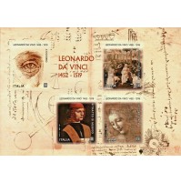 FOGLIETTO FRANCOBOLLI LEONARDO DA VINCI - 1452 - 1519 - ITALIA