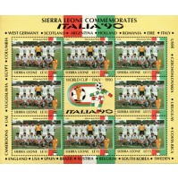 FOGLIETTO SIERRA LEONE COMMEMORATES - ITALIA '90 WORLD CUP - U.A.E.