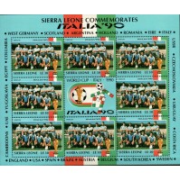 FOGLIETTO SIERRA LEONE COMMEMORATES - ITALIA '90 WORLD CUP - URUGUAY