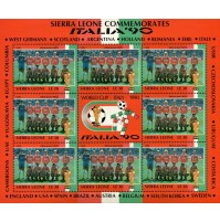 FOGLIETTO SIERRA LEONE COMMEMORATES - ITALIA '90 WORLD CUP - USSR CCCP