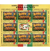 FOGLIETTO STAMPS SIERRA LEONE COMMEMORATES - ITALIA '90 WORLD CUP SWEDEN SVEZIA