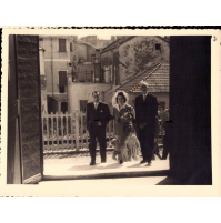 FOTO ANNI '50 - MATRIMONIO A LAIGUEGLIA - PADRE E FIGLIA - O COPPIA SPOSI --