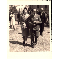FOTO ANNI '50 - MATRIMONIO A LAIGUEGLIA - PADRE E FIGLIA - O COPPIA SPOSI -
