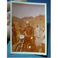 FOTO ANNI '60 - MOTOCICLETTA MOTO MOTOCICLISTA CORSA GARA - 