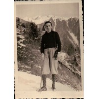 FOTO CON ALPINISTA SCALATORE IN MONTAGNA 1940ca