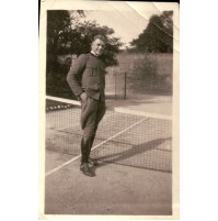 FOTO DEGLI ANNI 30 - MILITARE REGIO ESERCITO IN CAMPO DA TENNIS --
