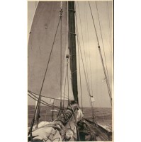 FOTO DEL 1920 - BARCA A VELA IN NAVIGAZIONE  IN MARE 