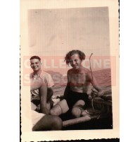 FOTO DEL 1940 RAGAZZI SU BARCA GOZZO A SANTA MARGHERITA LIGURE C8-572