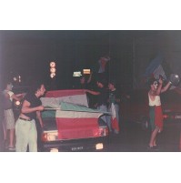FOTOGRAFIA DEGLI ANNI '80 '90 FESTEGGIAMENTI VITTORIA NAZIONALE ITALIANA AZZURRI