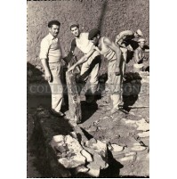 FOTOGRAFIA DEL 1955 - SCAVI ARCHEOLOGICI AD ALBENGA PONTELUNGO CHIESA S. VITTORE