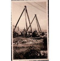 FOTOGRAFIA DI VENAFRO ISERNIA - FIUME VOLTURNO DIGA - TRIVELLAZIONI 1952