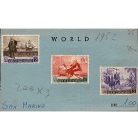 FRANCOBOLLI REPUBBLICA DI SAN MARINO - COMMEMORAZIONE COLOMBIANA - 1952