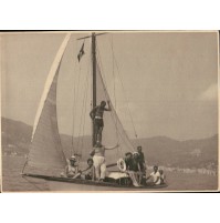 GROSSA FOTOGRAFIA DI ALASSIO - BARCA A VELA - 1930ca