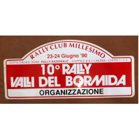 GROSSO ADESIVO 10° RALLY VALLI DEL BORMIDA / MILLESIMO - 1990 - ORGANIZZAZIONE
