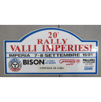 GROSSO ADESIVO 20° RALLY VALLI IMPERIESI - IMPERIA 1991 - UFFICIALE DI GARA -