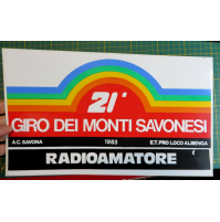 GROSSO ADESIVO - 21° GIRO DEI MONTI SAVONESI - 1983 - RADIOAMATORE -