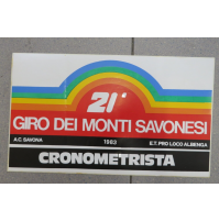 GROSSO ADESIVO 21° GIRO DEI MONTI SAVONESI RALLY - 1983 - CRONOMETRISTA -