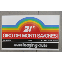 GROSSO ADESIVO 21° GIRO DEI MONTI SAVONESI RALLY - 1983 - EUROLEASING AUTO -
