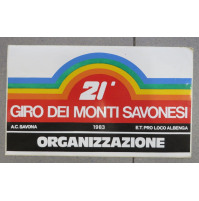 GROSSO ADESIVO 21° GIRO DEI MONTI SAVONESI RALLY - 1983 - ORGANIZZAZIONE -