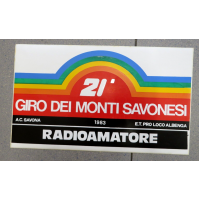 GROSSO ADESIVO 21° GIRO DEI MONTI SAVONESI RALLY - 1983 - RADIOAMATORE -