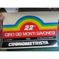 GROSSO ADESIVO - 22° GIRO DEI MONTI SAVONESI - 1984 - CRONOMETRISTA -
