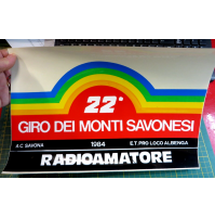 GROSSO ADESIVO - 22° GIRO DEI MONTI SAVONESI - 1984 - RADIOAMATORE -
