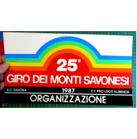 GROSSO ADESIVO - 25° GIRO DEI MONTI SAVONESI - 1987 - ORGANIZZAZIONE -