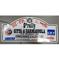 GROSSO ADESIVO 5° RALLY CITTA' DI CARMAGNOLA - 1986 - ORGANIZZAZIONE