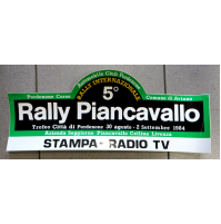 GROSSO ADESIVO - 5° RALLY PIANCAVALLO / STAMPA RADIO TV 1984