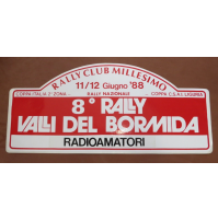 GROSSO ADESIVO 8° RALLY VALLI DEL BORMIDA / MILLESIMO - 1988 - RADIOAMATORI -